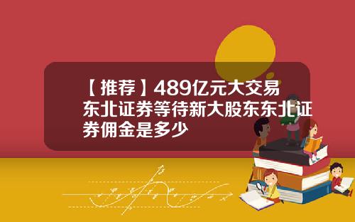 【推荐】489亿元大交易东北证券等待新大股东东北证券佣金是多少