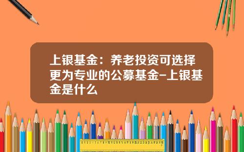 上银基金：养老投资可选择更为专业的公募基金-上银基金是什么