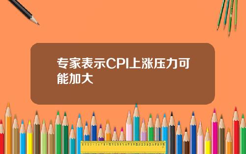 专家表示CPI上涨压力可能加大