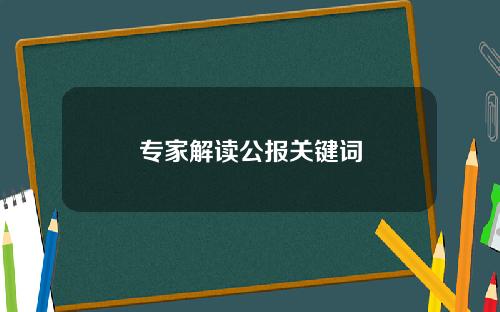 专家解读公报关键词