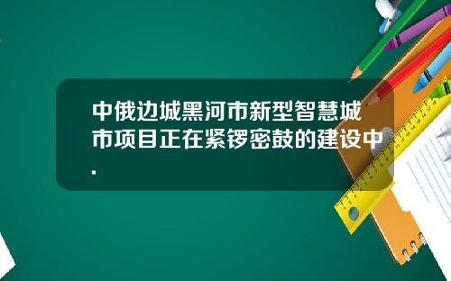 中俄边城黑河市新型智慧城市项目正在紧锣密鼓的建设中.