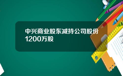 中兴商业股东减持公司股份1200万股