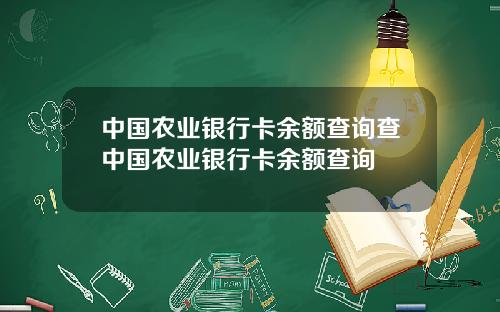 中国农业银行卡余额查询查中国农业银行卡余额查询