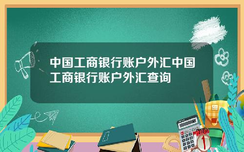 中国工商银行账户外汇中国工商银行账户外汇查询