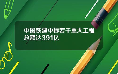 中国铁建中标若干重大工程总额达391亿