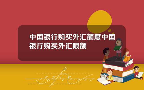 中国银行购买外汇额度中国银行购买外汇限额