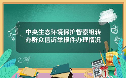 中央生态环境保护督察组转办群众信访举报件办理情况