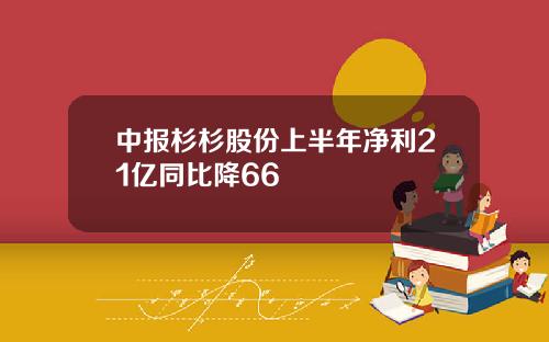 中报杉杉股份上半年净利21亿同比降66