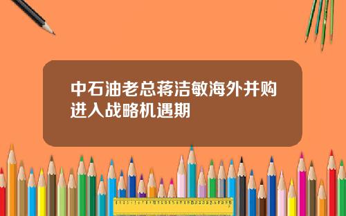 中石油老总蒋洁敏海外并购进入战略机遇期