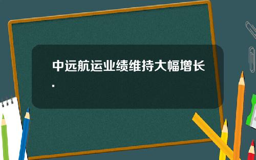 中远航运业绩维持大幅增长.