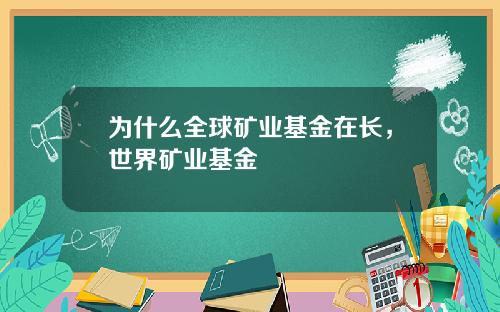 为什么全球矿业基金在长，世界矿业基金