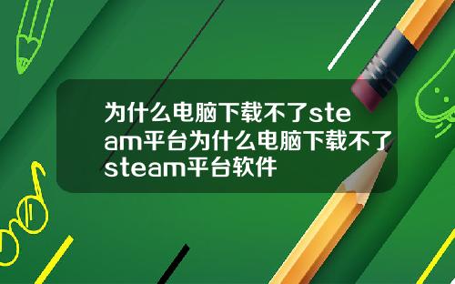 为什么电脑下载不了steam平台为什么电脑下载不了steam平台软件