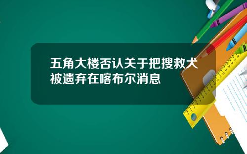 五角大楼否认关于把搜救犬被遗弃在喀布尔消息