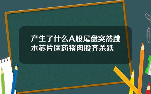 产生了什么A股尾盘突然跳水芯片医药猪肉股齐杀跌