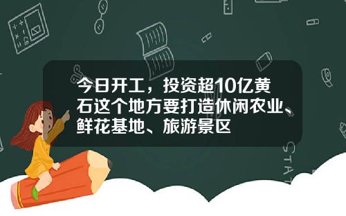 今日开工，投资超10亿黄石这个地方要打造休闲农业、鲜花基地、旅游景区