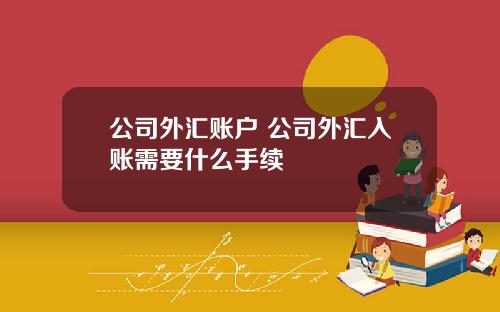 公司外汇账户 公司外汇入账需要什么手续