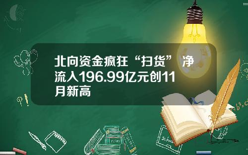 北向资金疯狂“扫货” 净流入196.99亿元创11月新高