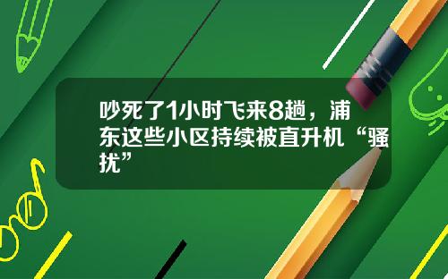 吵死了1小时飞来8趟，浦东这些小区持续被直升机“骚扰”