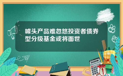 噱头产品难忽悠投资者债券型分级基金或将面世