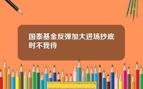 国泰基金反弹加大进场抄底时不我待