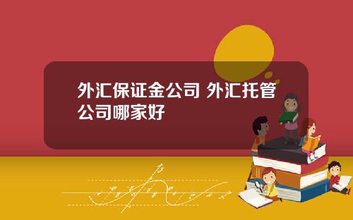 外汇保证金公司 外汇托管公司哪家好