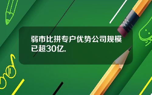 弱市比拼专户优势公司规模已超30亿.