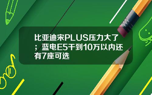 比亚迪宋PLUS压力大了；蓝电E5干到10万以内还有7座可选