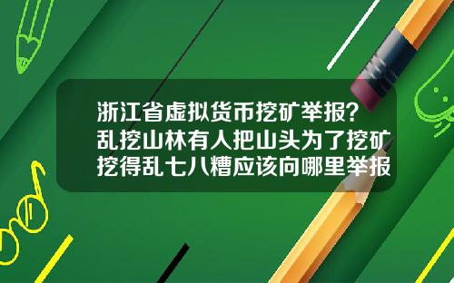 浙江省虚拟货币挖矿举报？乱挖山林有人把山头为了挖矿挖得乱七八糟应该向哪里举报