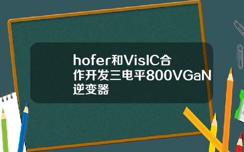 hofer和VisIC合作开发三电平800VGaN逆变器