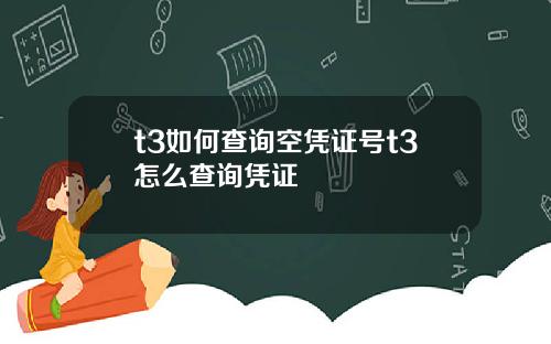 t3如何查询空凭证号t3怎么查询凭证