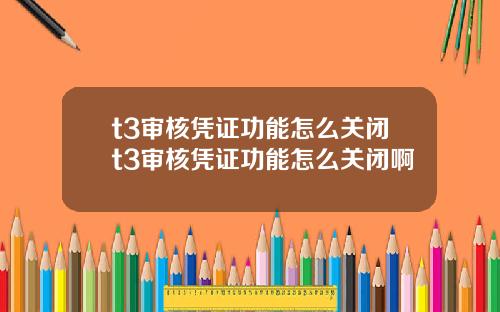 t3审核凭证功能怎么关闭t3审核凭证功能怎么关闭啊