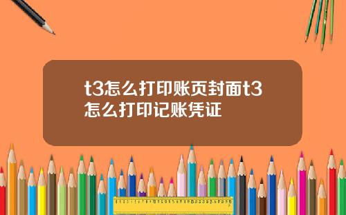 t3怎么打印账页封面t3怎么打印记账凭证