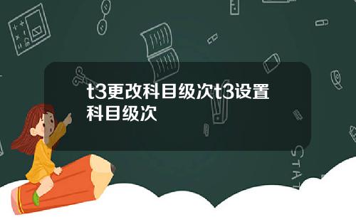 t3更改科目级次t3设置科目级次