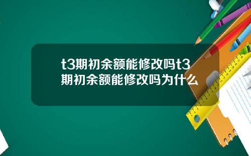 t3期初余额能修改吗t3期初余额能修改吗为什么