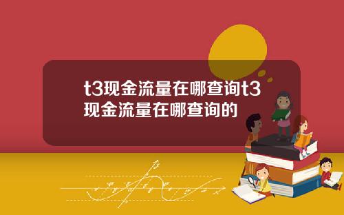 t3现金流量在哪查询t3现金流量在哪查询的