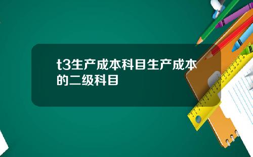 t3生产成本科目生产成本的二级科目