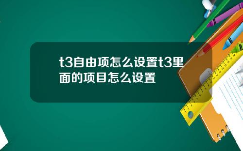 t3自由项怎么设置t3里面的项目怎么设置