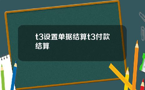 t3设置单据结算t3付款结算