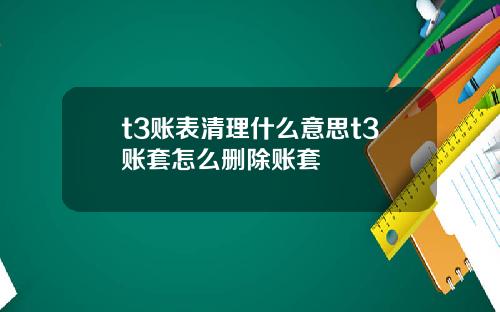 t3账表清理什么意思t3账套怎么删除账套