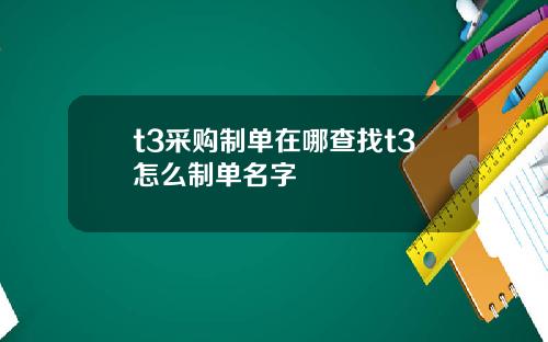 t3采购制单在哪查找t3怎么制单名字