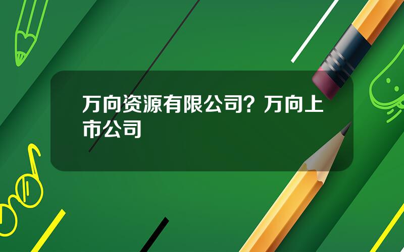 万向资源有限公司？万向上市公司