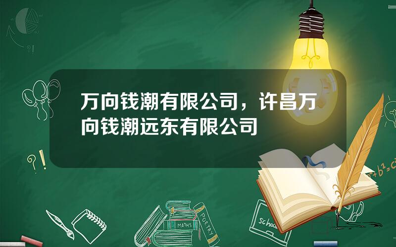 万向钱潮有限公司，许昌万向钱潮远东有限公司