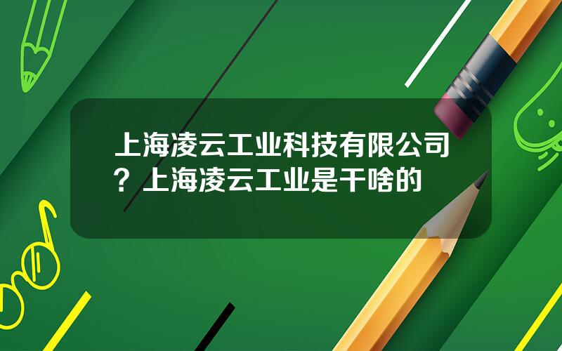 上海凌云工业科技有限公司？上海凌云工业是干啥的