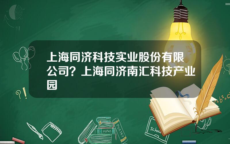 上海同济科技实业股份有限公司？上海同济南汇科技产业园