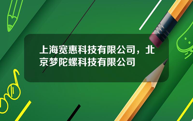 上海宽惠科技有限公司，北京梦陀螺科技有限公司