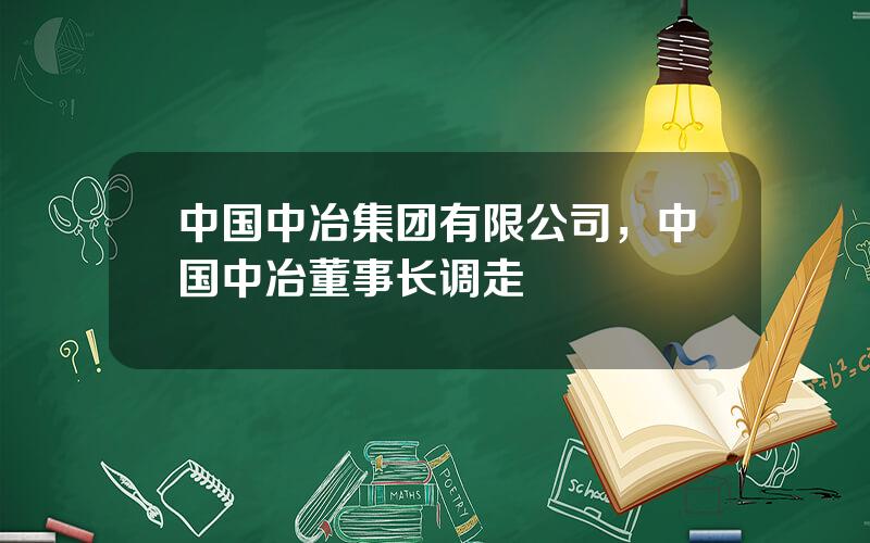 中国中冶集团有限公司，中国中冶董事长调走