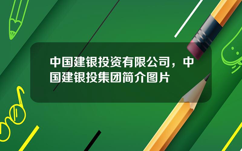 中国建银投资有限公司，中国建银投集团简介图片