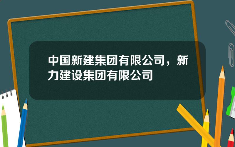 中国新建集团有限公司，新力建设集团有限公司