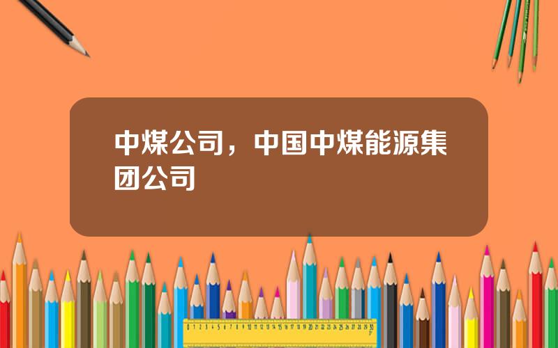 中煤公司，中国中煤能源集团公司