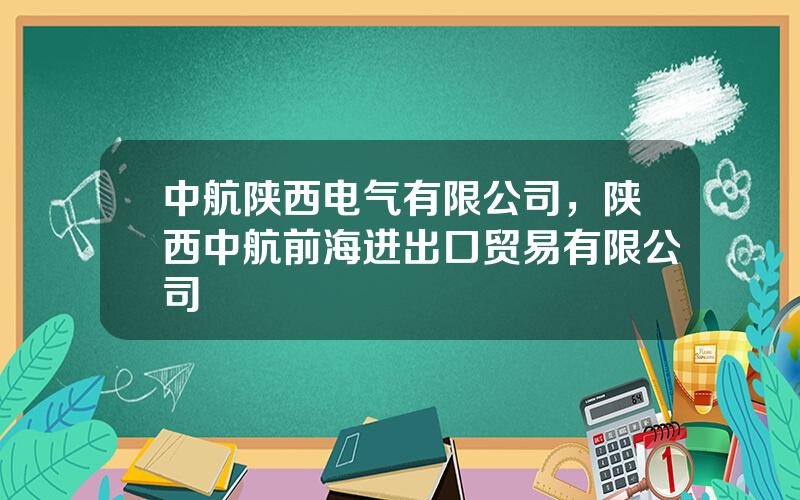 中航陕西电气有限公司，陕西中航前海进出口贸易有限公司